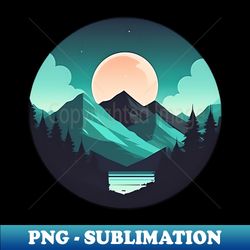 mountain landscape geometric art - stylish sublimation digital download