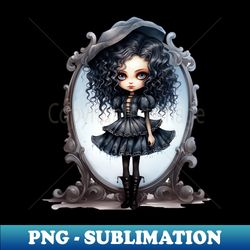 gothic doll - nadja doll - creepy - retro png sublimation digital download