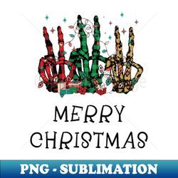 peace sign skeleton hand christmas - high-resolution png sublimation file