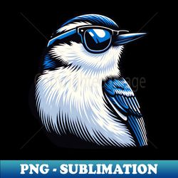 white breasted nuthatch wearing sunglasses 1 - artistic sublimation digital file