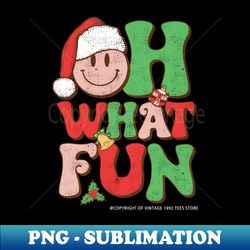 groovy retro teacher christmas oh what fun it is to read - png sublimation digital download