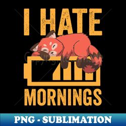 i hate mornings funny red panda - instant sublimation digital download