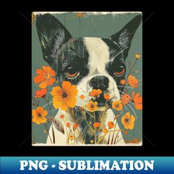 bulldog flowers photo art design for dog onwer - professional sublimation digital download