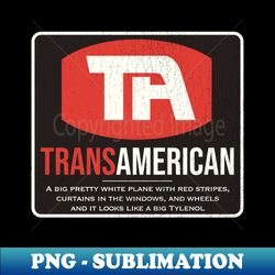 trans american airlines - instant sublimation digital download