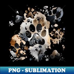 pet paws ink painting pattern - professional sublimation digital download