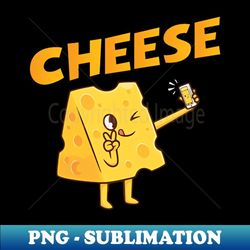 cheese slice taking selfie - modern sublimation png file