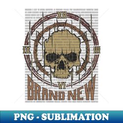 brand new vintage skull - png transparent digital download file for sublimation