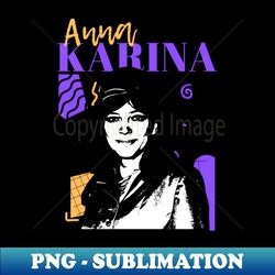 anna karina retro style - png transparent digital download file for sublimation