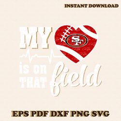 retro my heart is on that field svg