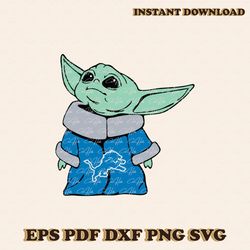 detroit lions nfl baby yoda star wars svg