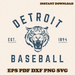 detroit baseball est 1894 tiger logo svg