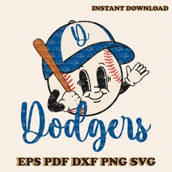 los angeles dodgers baseball face svg