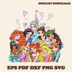 retro disney princess castle balloons png