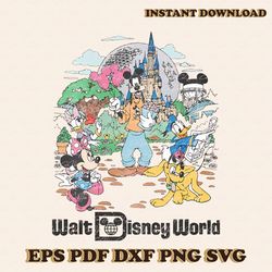 vintage walt disney world mickey and friends png