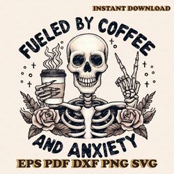 funny coffee anxiety sublimation png