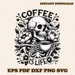 skull coffee sublimation design png