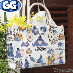 eeyore winnie the pooh handbag, pooh bear cartoon leather bag, eeyore shoulder bag, crossbody bag, top handle bag, vinta