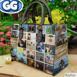 jimmy buffett handbag, jimmy buffett leather bag, jimmy buffett shoulder bag, crossbody bag, top handle bag, vintage han