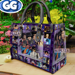 prince purple rain handbag, prince purple leather bag, prince rogers nelson shoulder bag, crossbody bag, top handle bag,