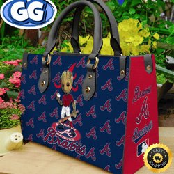 atlanta braves groot women leather hand bag