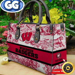 ncaa wisconsin badgers women leather hand bag, 308