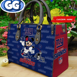 new york giants mickey leather bag custom name women bag, 323