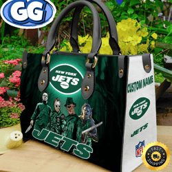 new york jets nfl halloween women leather hand bag, 331