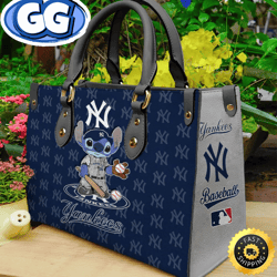 new york yankees stitch women leather hand bag, 348