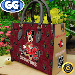 ottawa senators nhl minnie women leather hand bag, 425