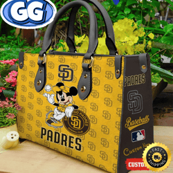 san diego padres mickey women leather hand bag, 454