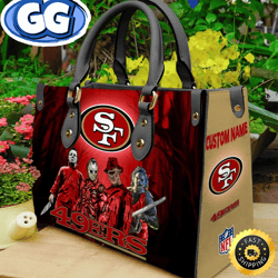 san francisco ers nfl halloween women leather hand bag, 460