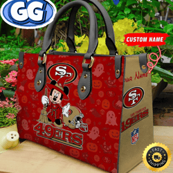 san francisco ers nfl minnie halloween women leather hand bag, 462