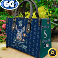 seattle mariners stitch women leather hand bag, 478