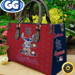 st. louis cardinals stitch women leather hand bag, 492