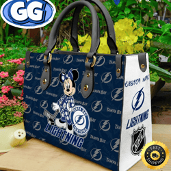 tampa bay lightning nhl minnie women leather hand bag, 499