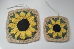 sunflower granny square pattern