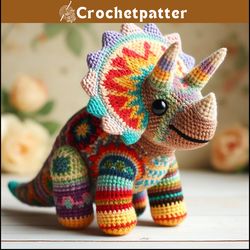 african flower triceratops crochet pattern