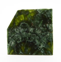 polished with two sides slice of green seraphinite | sparking angel wings