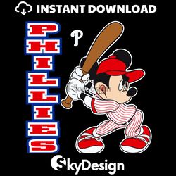 disney mickey philadelphia phillies baseball svg