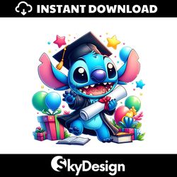 cute stitch graduation cartoon png