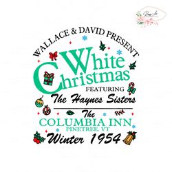 vintage white christmas movie 1954 haynes sisters svg