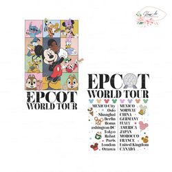 vintage mickey and friend epcot world tour png