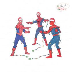 marvel three spiderman meme santa christmas light png