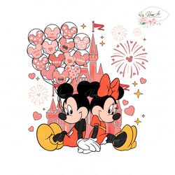 couple mickey minnie mouse love balloons png