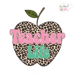 leopard apple teacher life png