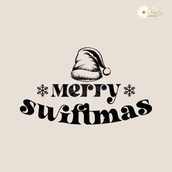 vintage merry swiftmas santa hat svg