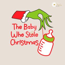 baby who stole christmas milk bottle svg