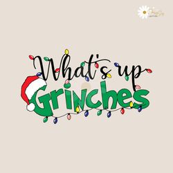 whats up grinches christmas lights svg