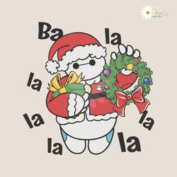 ba lalala big hero 6 cute santa baymax svg