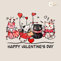 cute cats happy valentines day png